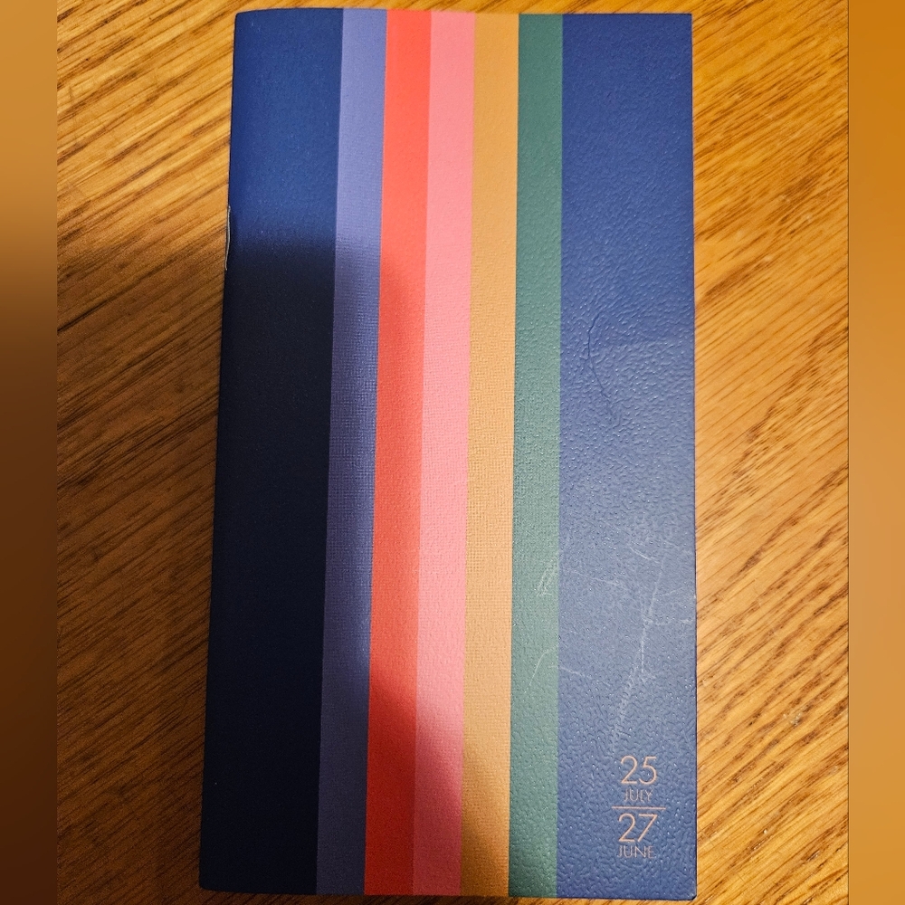 Striped Navy Monthly Planner - Multi-Color